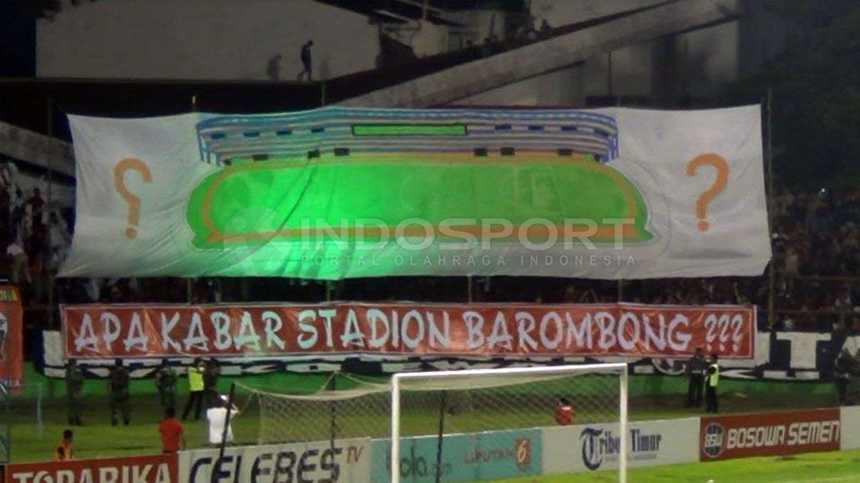 Suporter PSM harapkan Pemprov Sulsel serius selesaikan pembangunan Stadion Barombong. Copyright: © Muhammad Nur basri/Indosport
